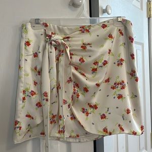 ZARA Floral mini skirt with tie front